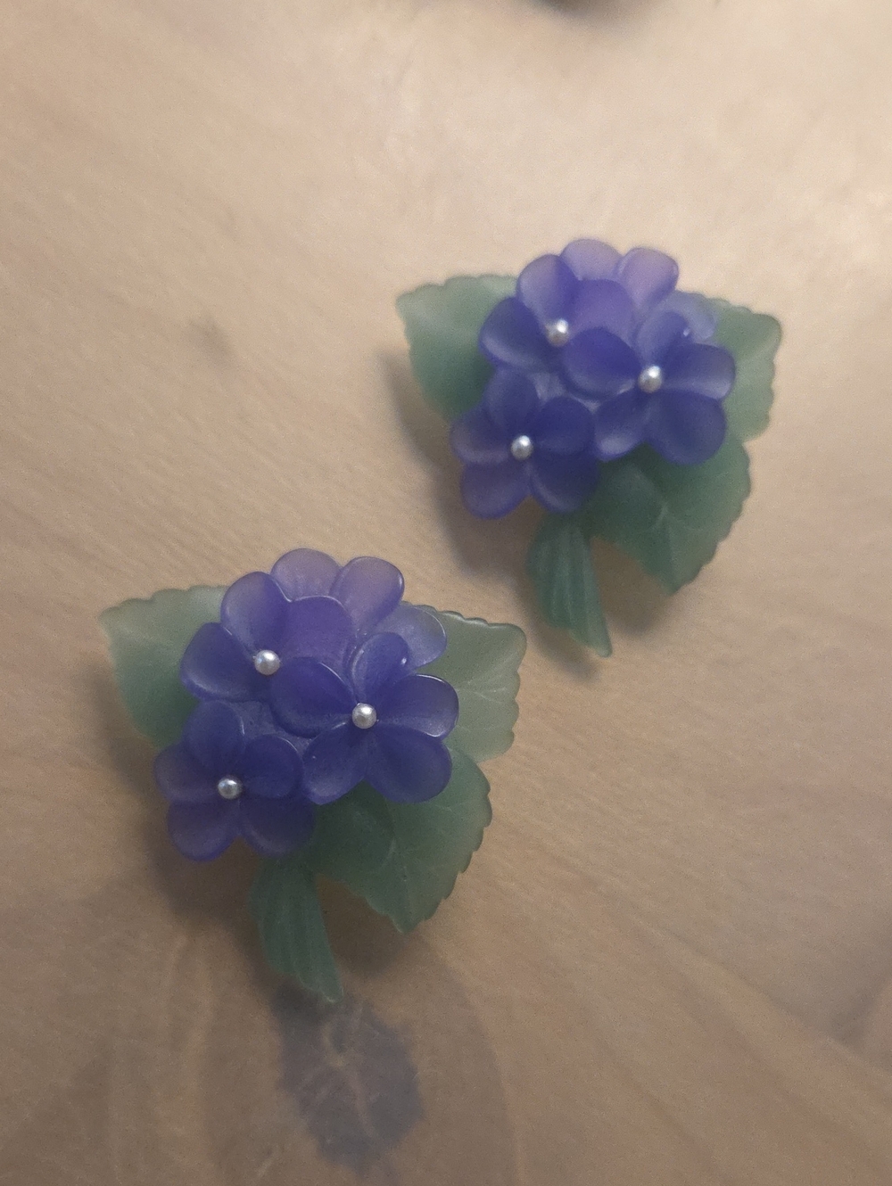 Vintage 1983 Avon Sweet Violets Purple Floral Brooch Pins Pair
